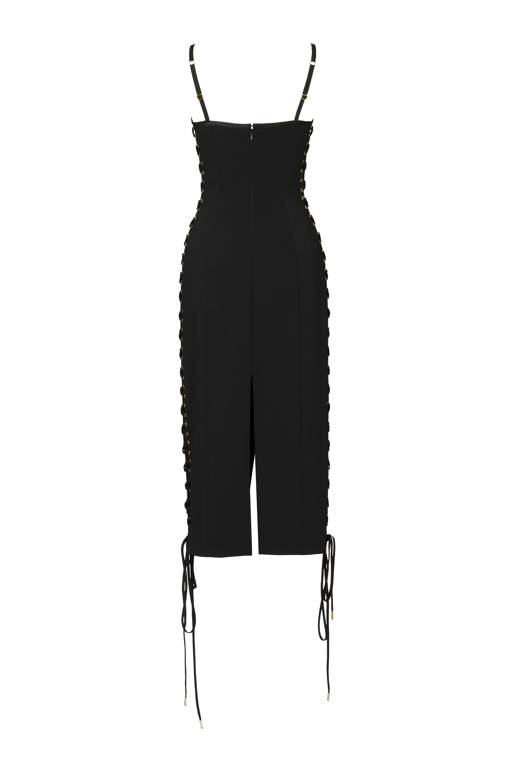 BLACK LACE UP CORSET DRESS - Image 6
