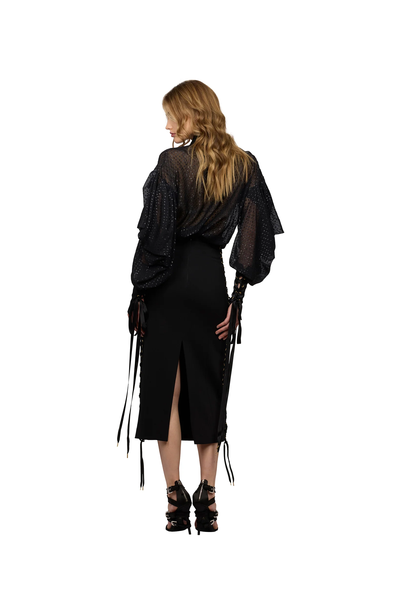 BLACK SHIRT IN DAMIER FABRIC - Image 3