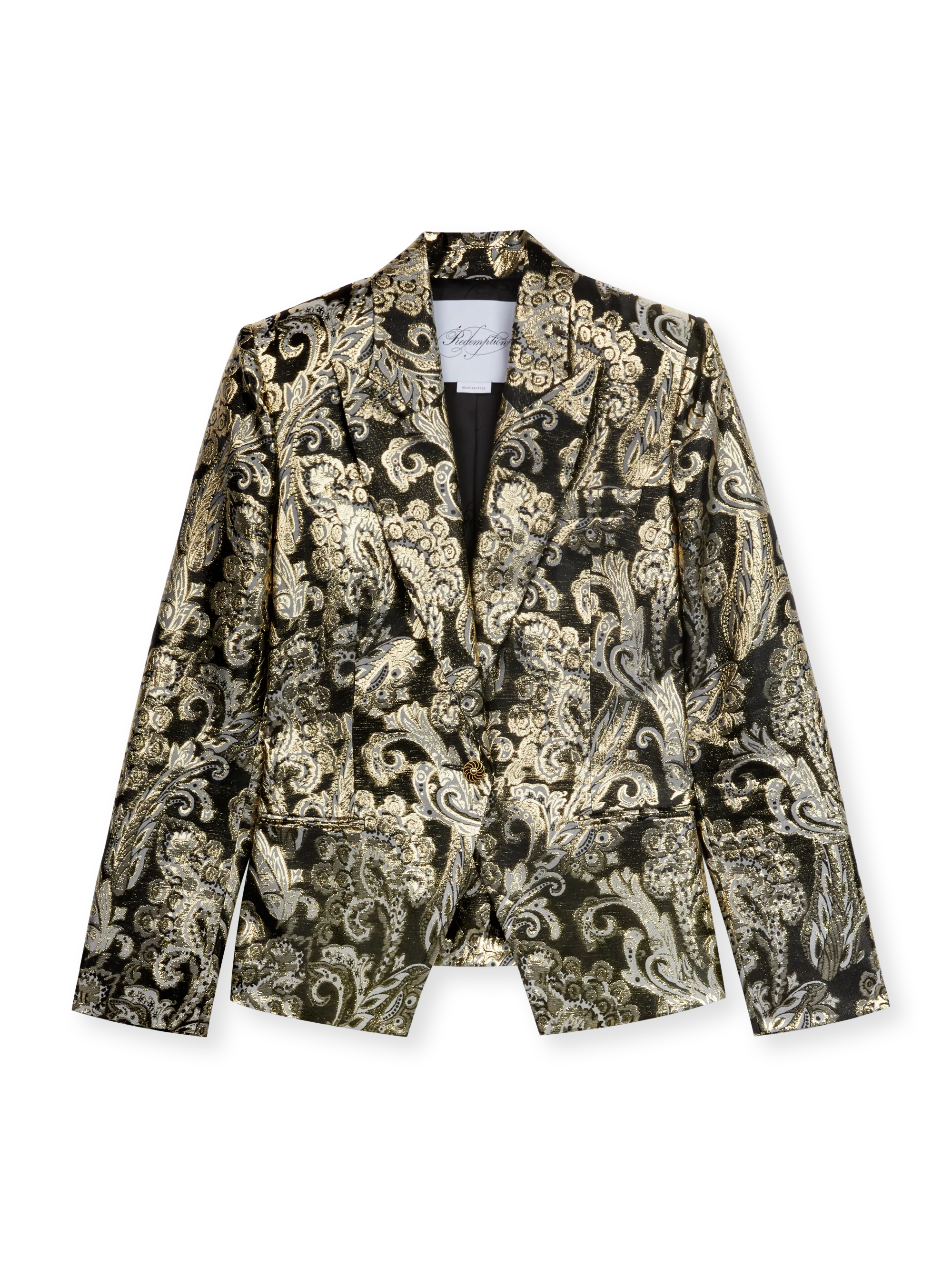 Blazer slim fit in jacquard lamè - Image 3
