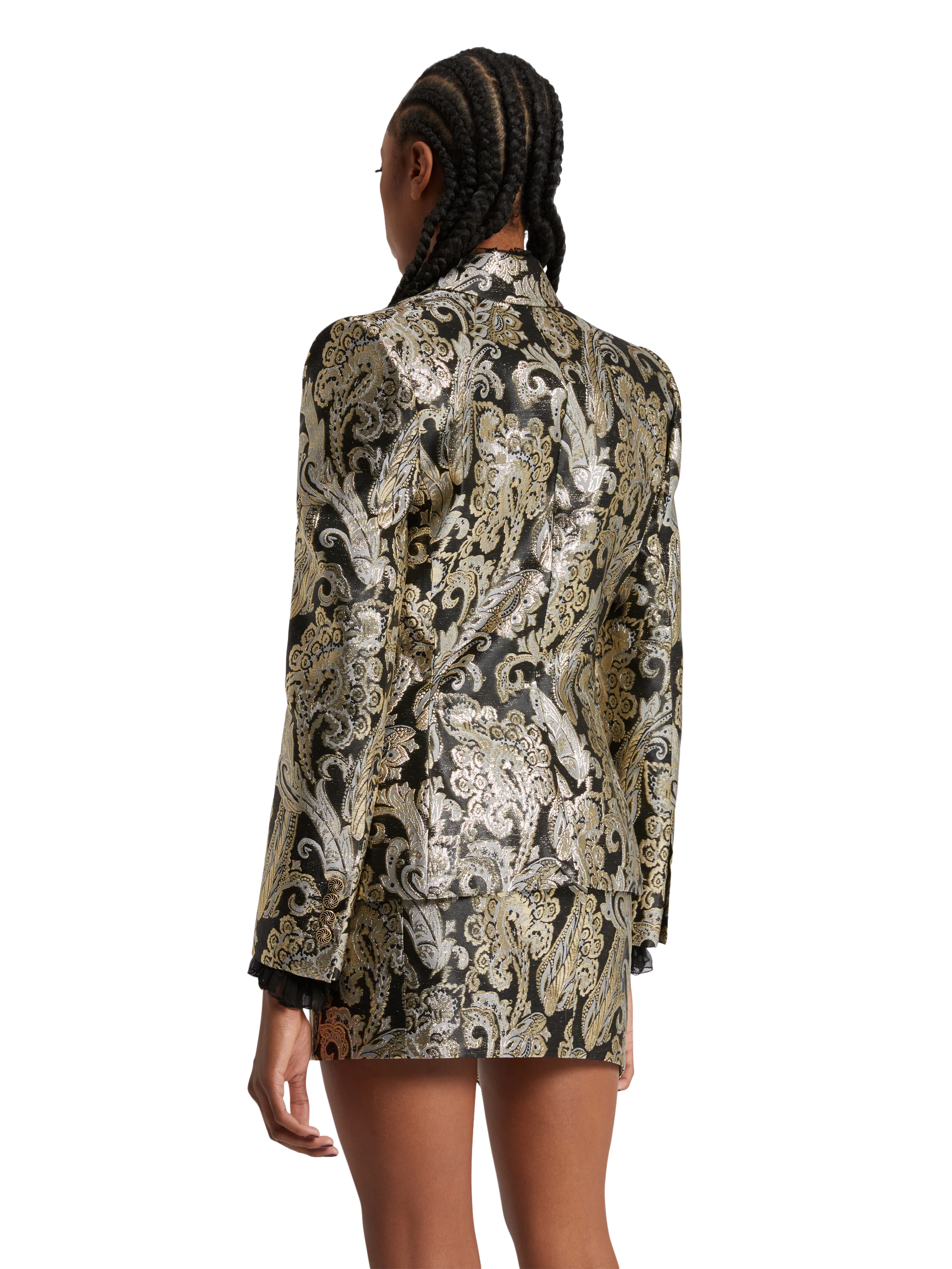Blazer slim fit in jacquard lamè - Image 6