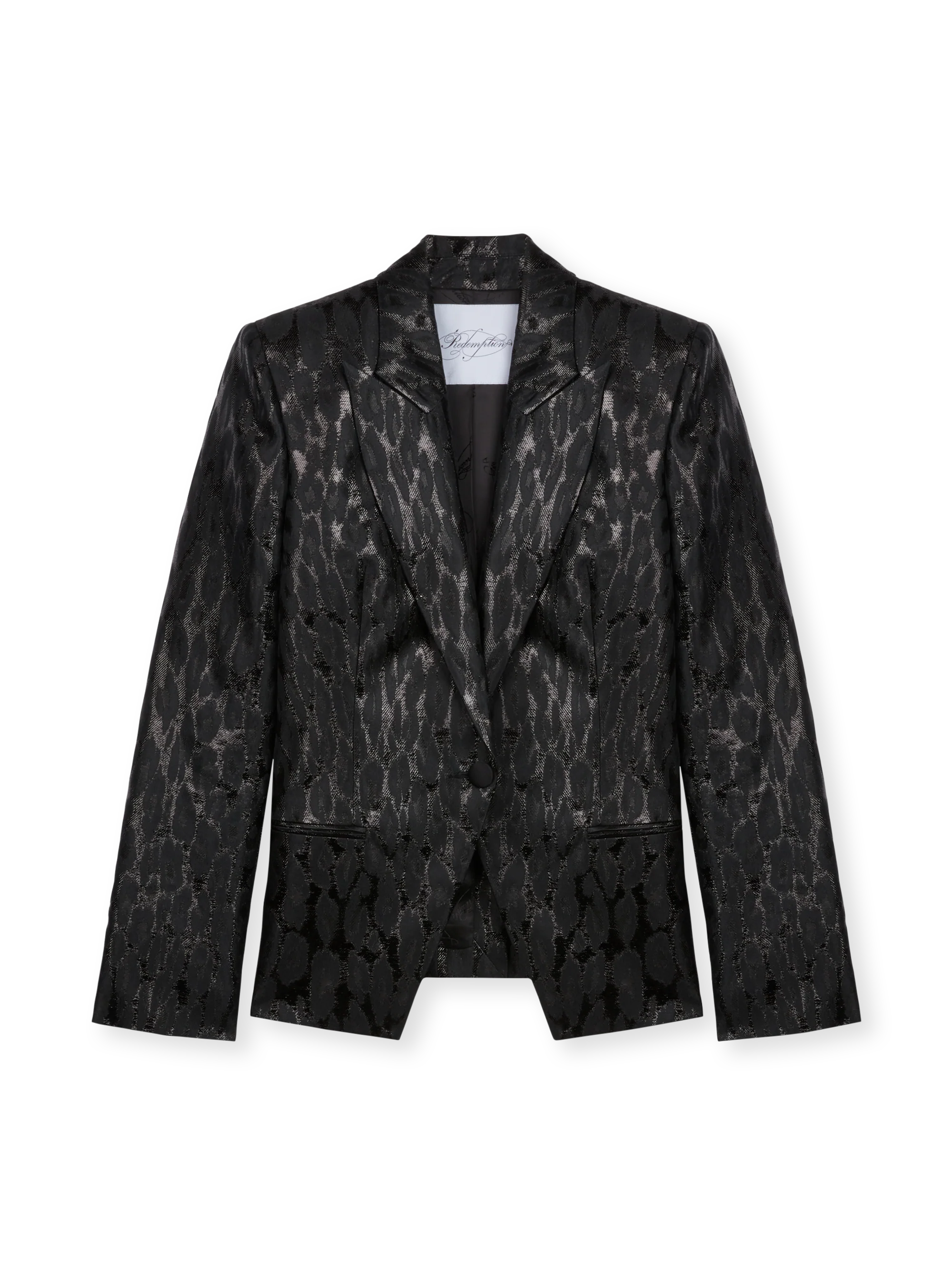 Blazer slim fit in jacquard lamè - Image 3