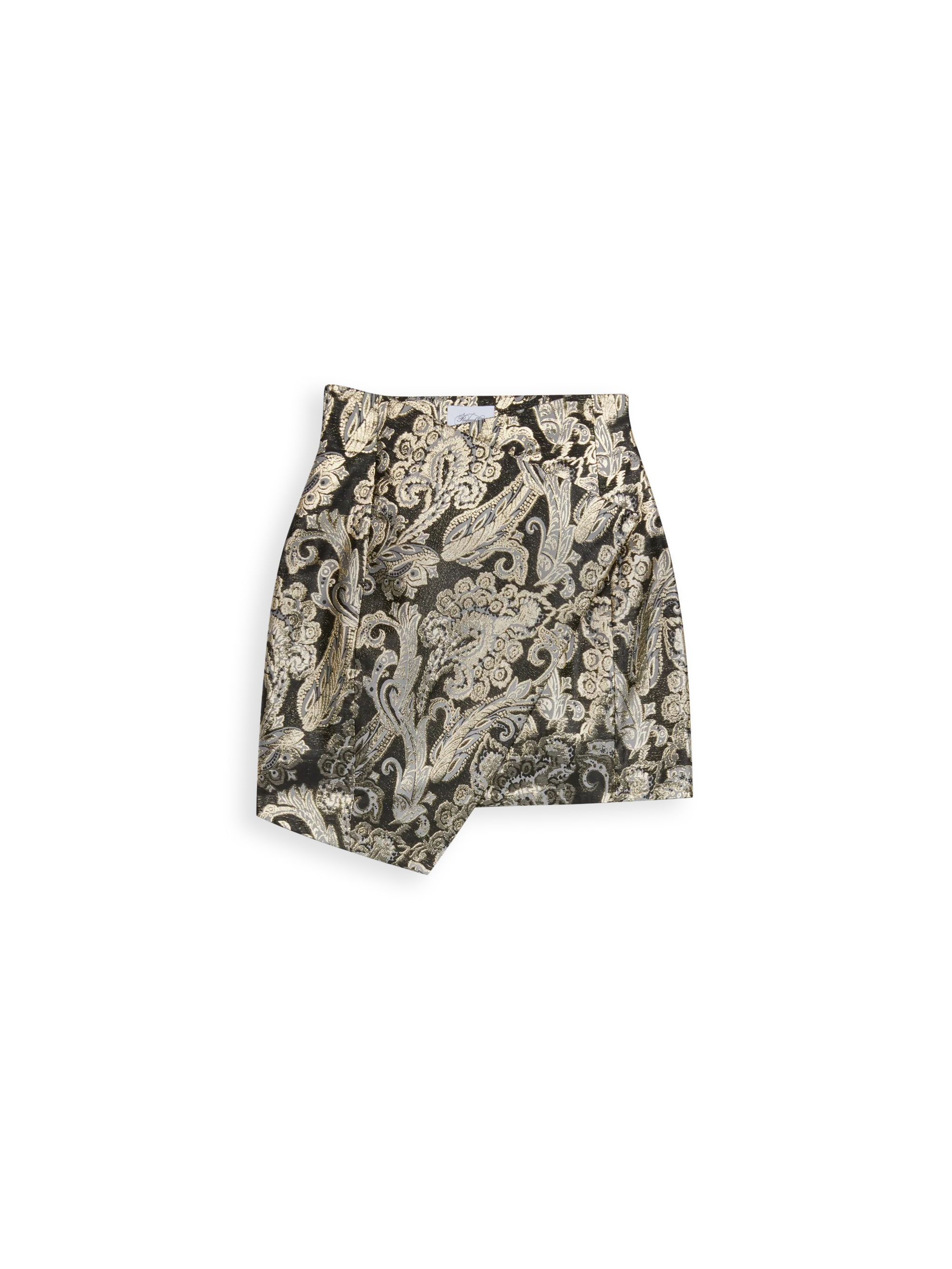 High waist mini skirt in jacquard lamè - Image 5