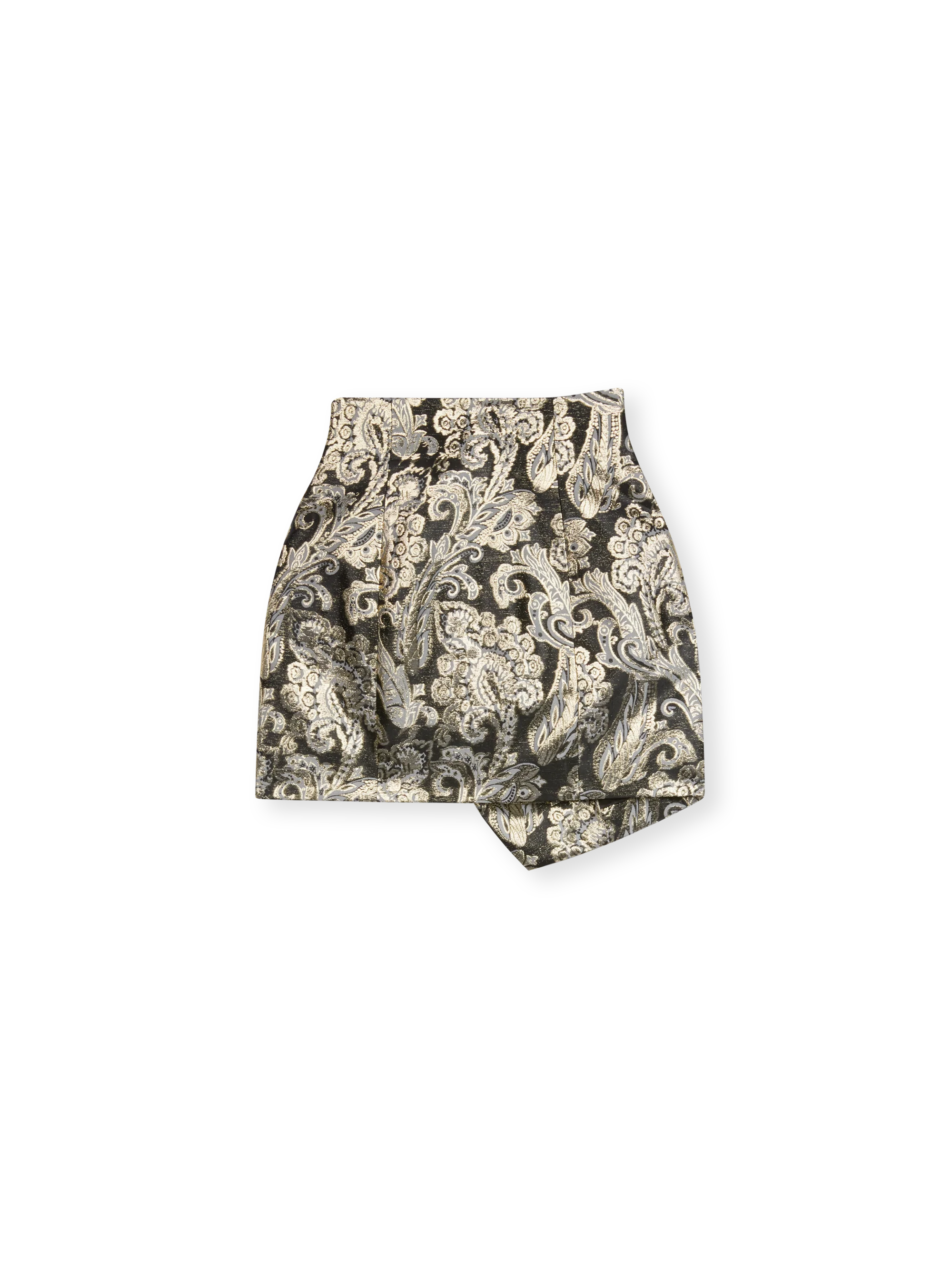 High waist mini skirt in jacquard lamè - Image 6