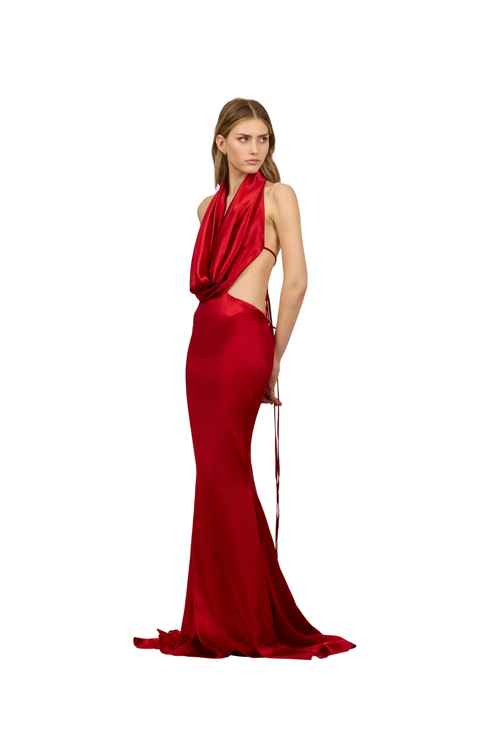 LONG SATIN DRESS - Image 3