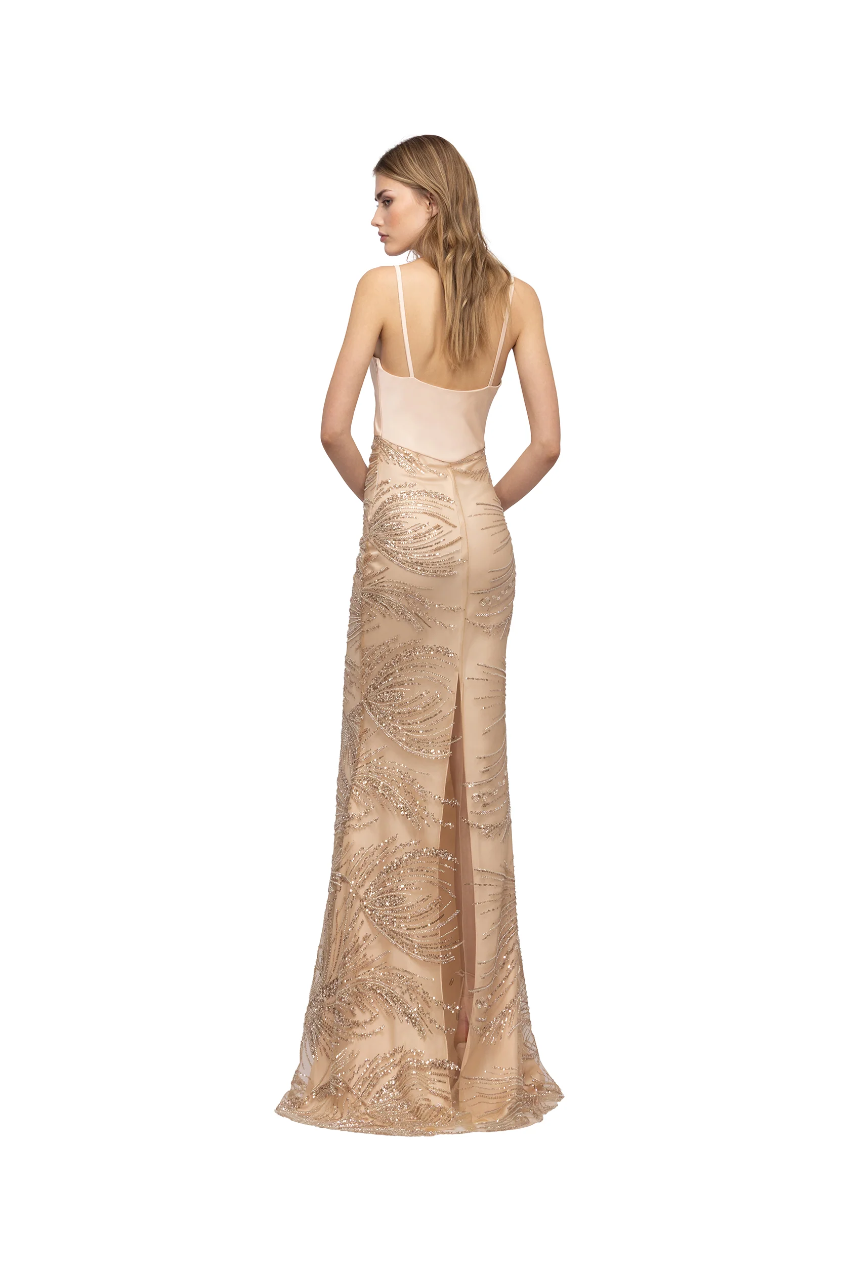 LONG SLIP DRESS WITH BEADS - Image 4