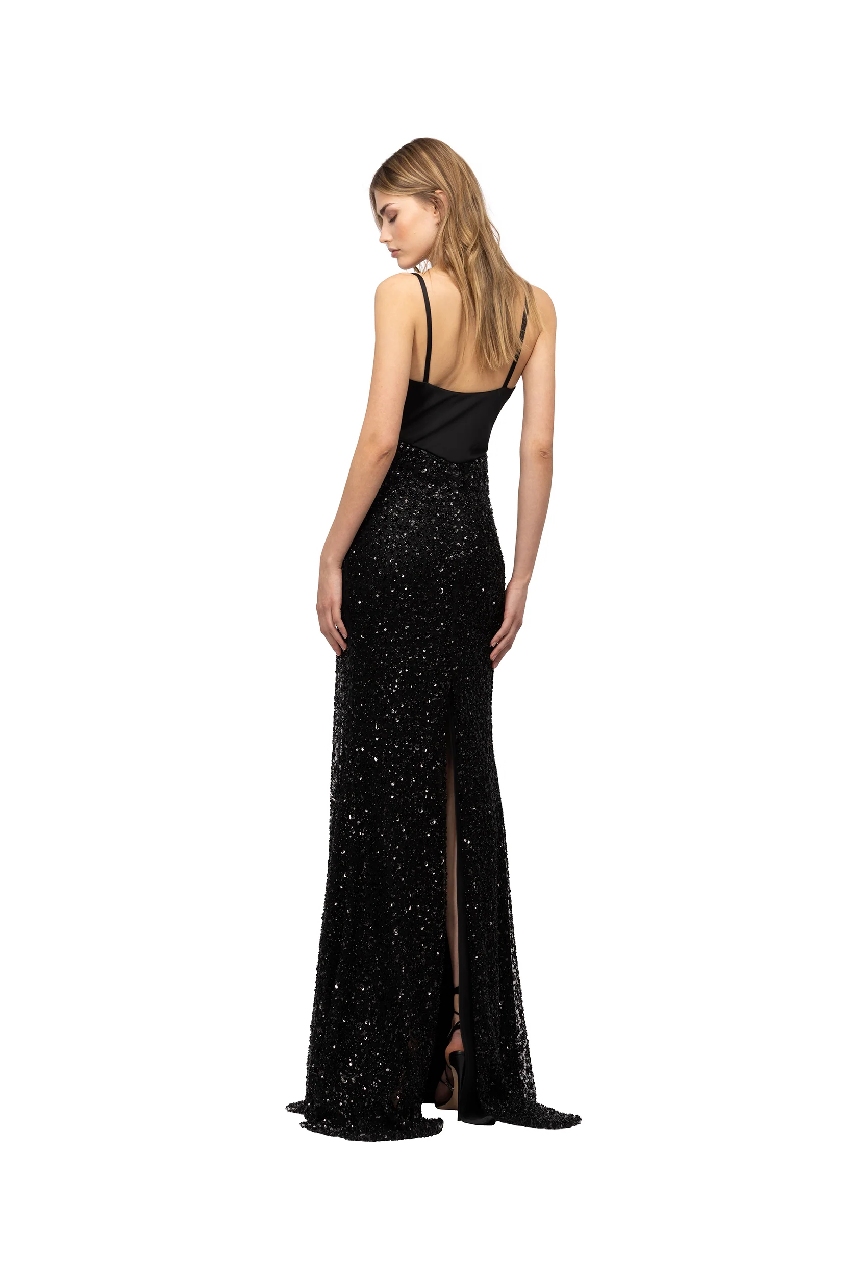 LONG SLIP DRESS WITH BEADS - Image 4