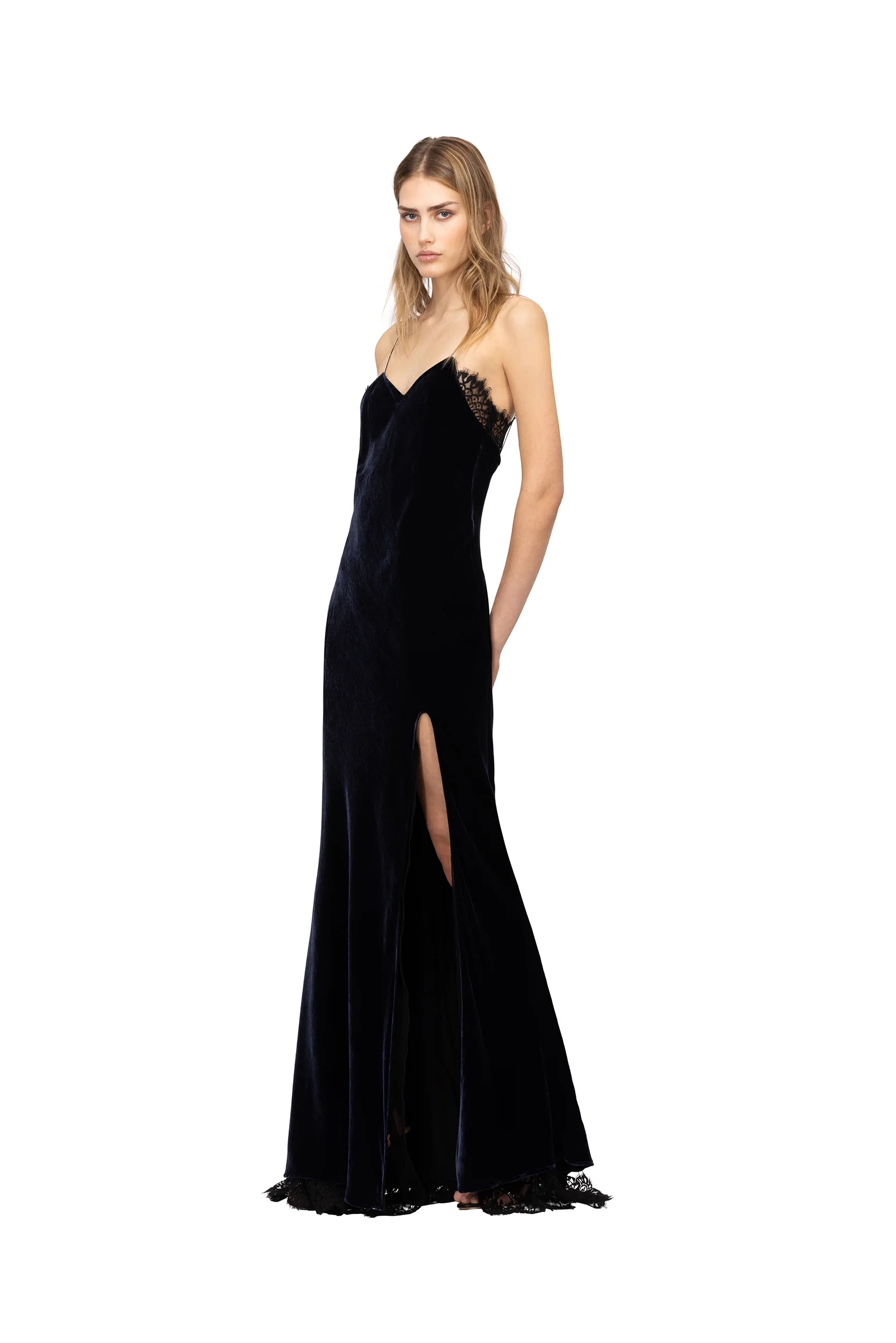 LONG SLIP DRESS WITH LACE - Image 3