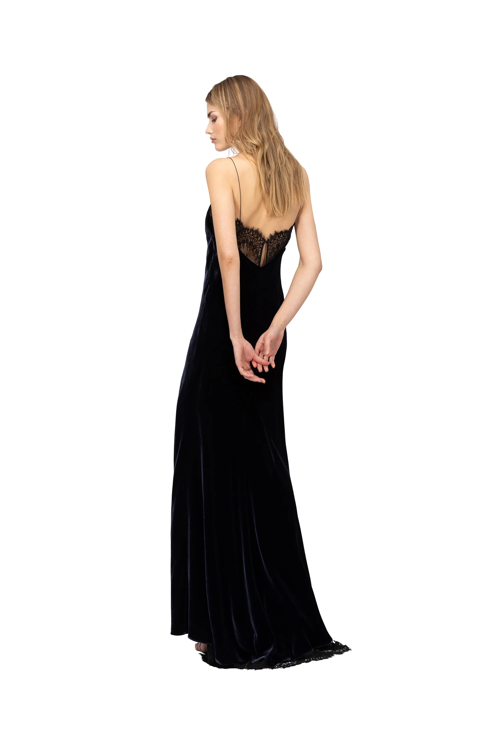 LONG SLIP DRESS WITH LACE - Image 4