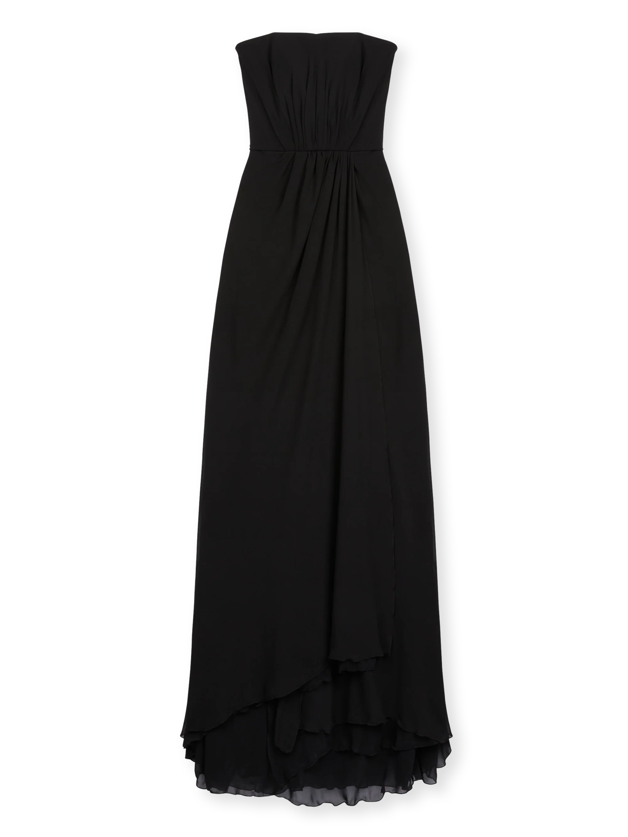 LONG STRAPLESS BUSTIER DRESS IN SILK GEORGETTE - Image 3