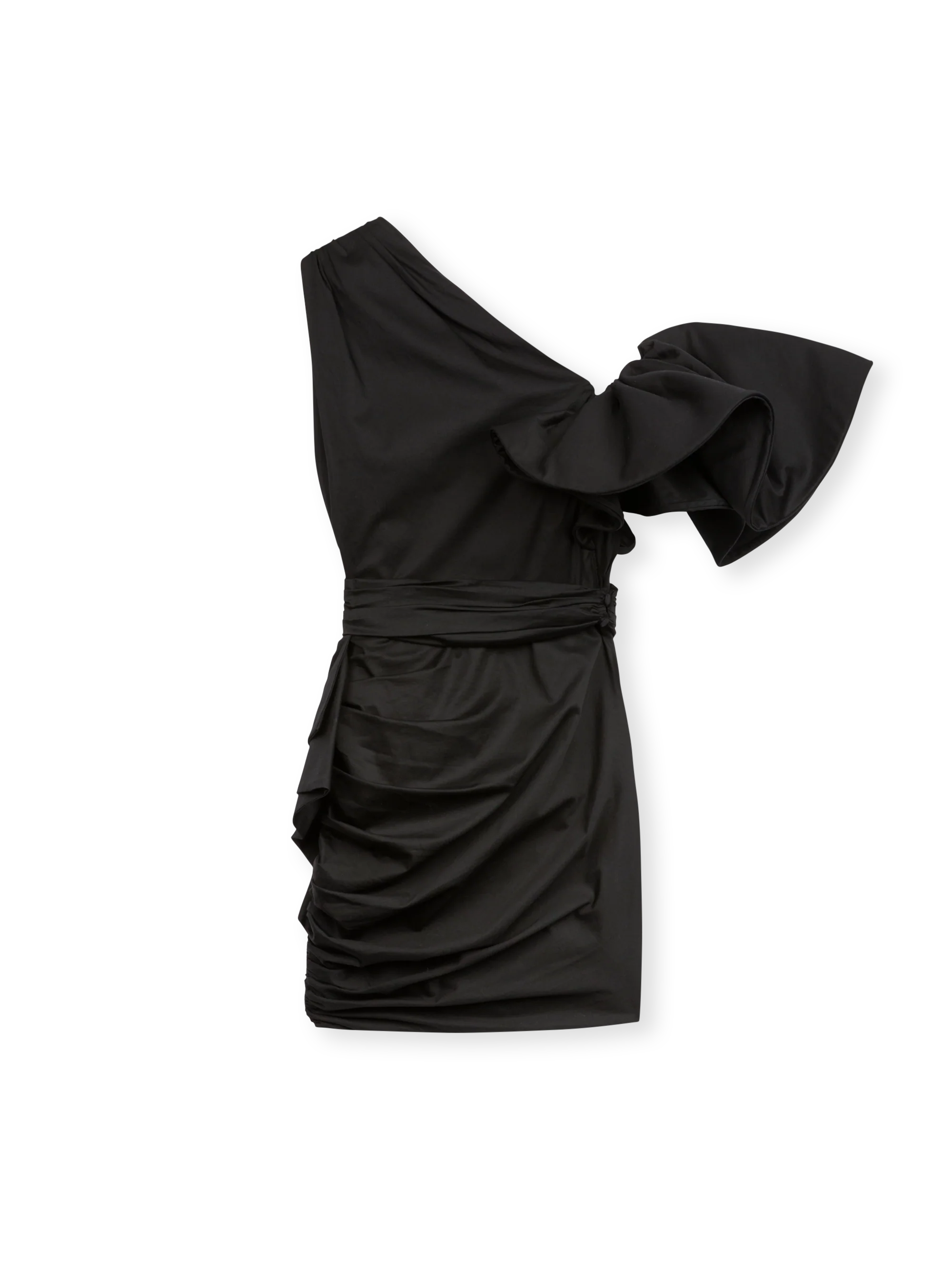 ONE SHOULDER MINI DRESS IN POPELINE - Image 4