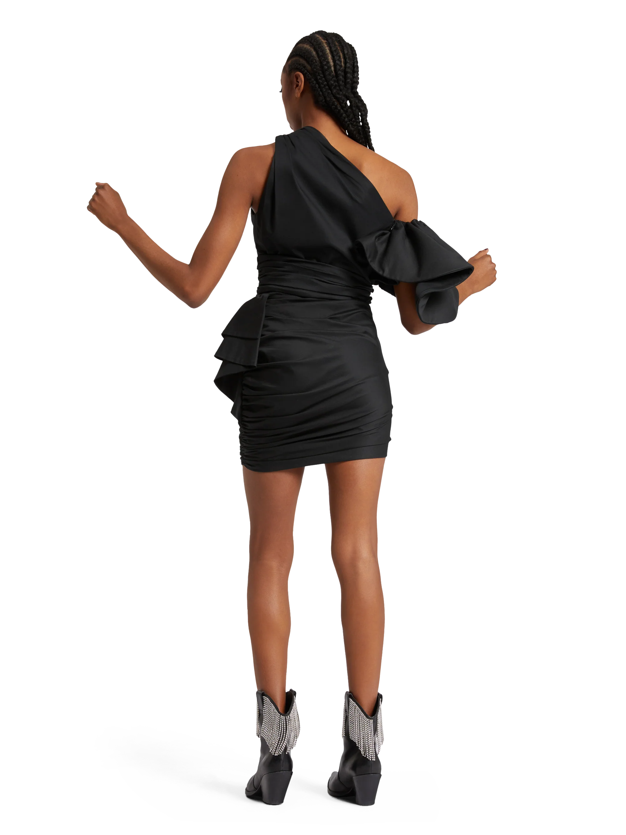 ONE SHOULDER MINI DRESS IN POPELINE - Image 6