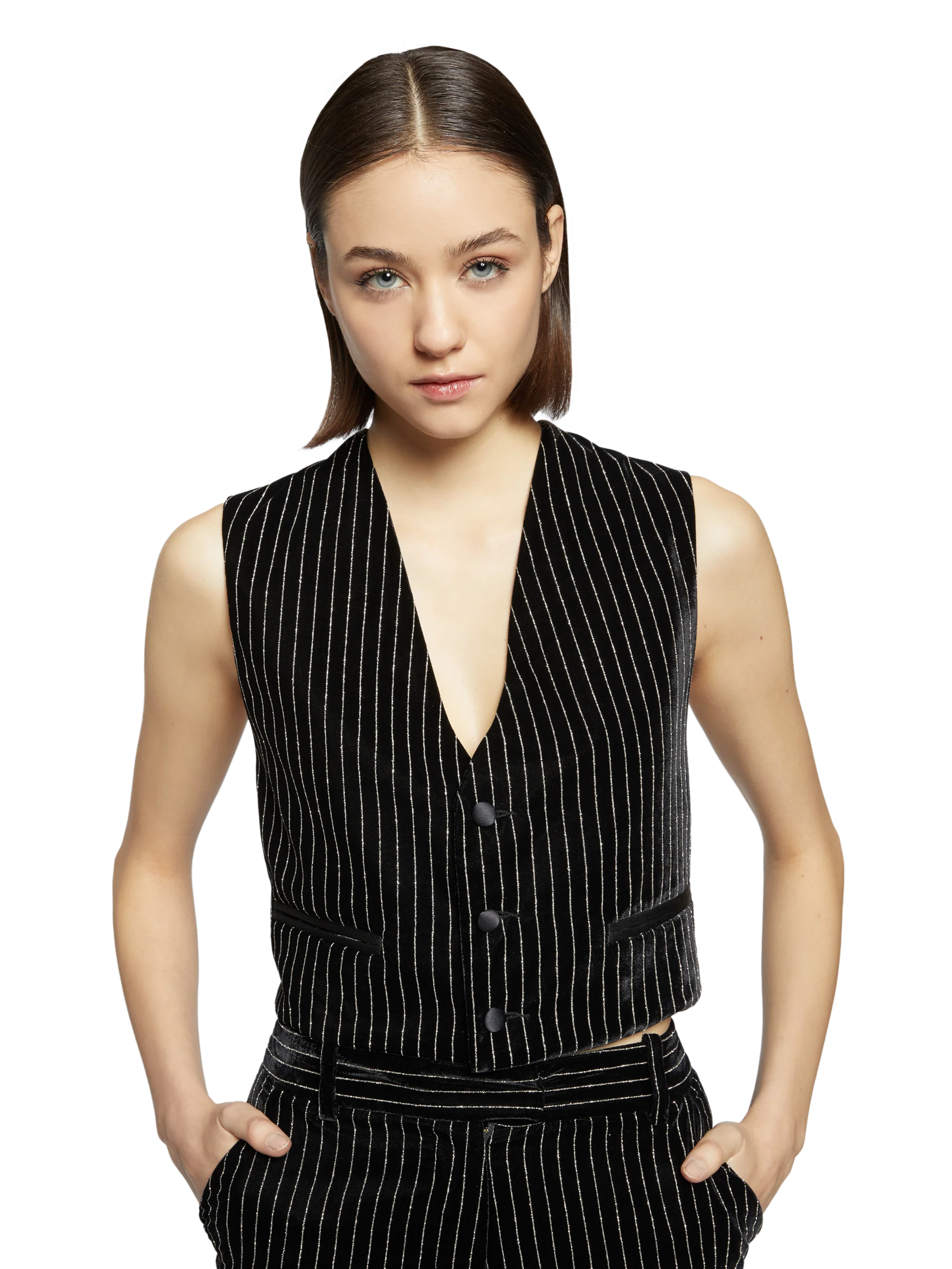 PINSTRIPE VELVET WAISTCOAT - Image 2