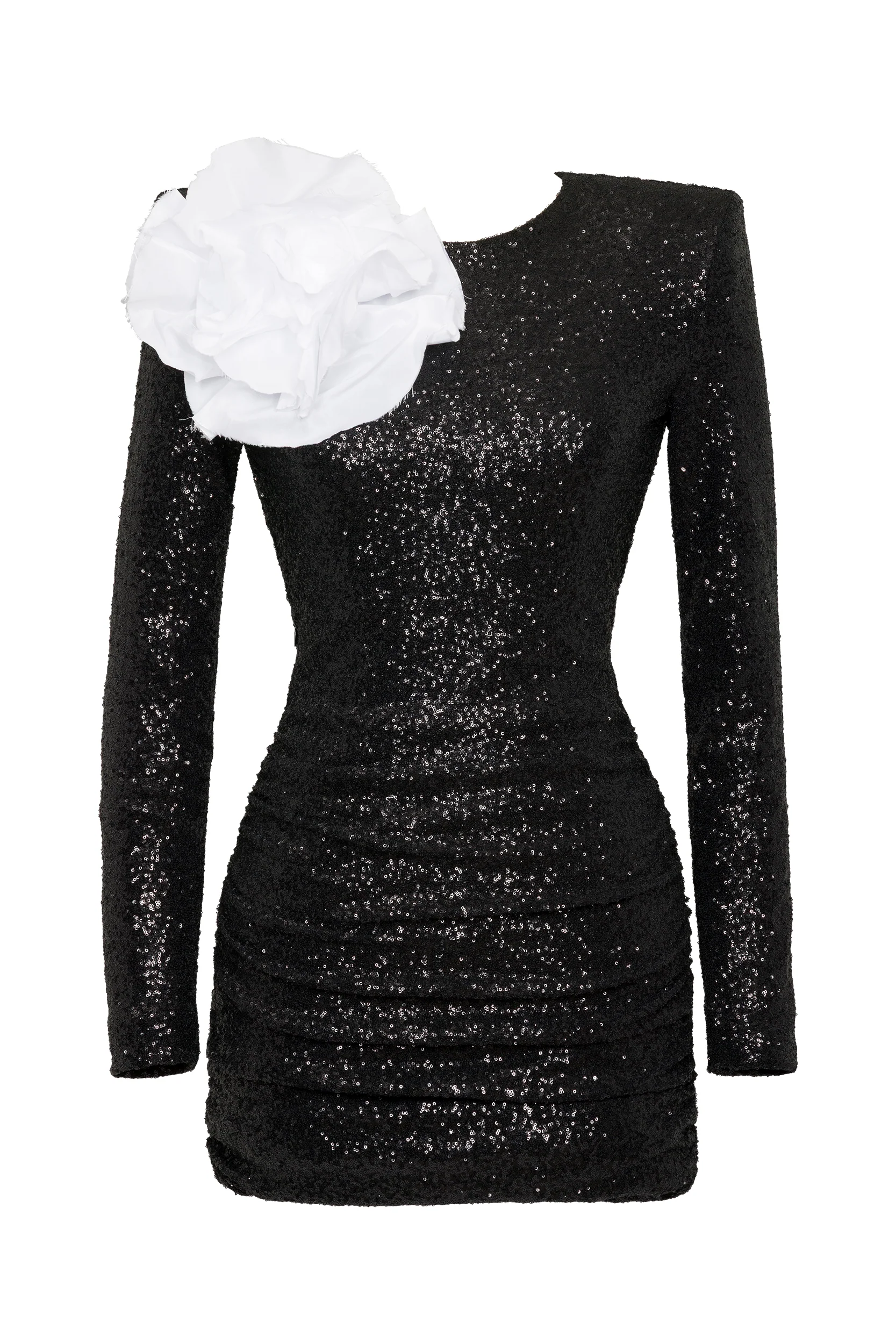 SEQUINED BLACK MINI DRESS - Image 6