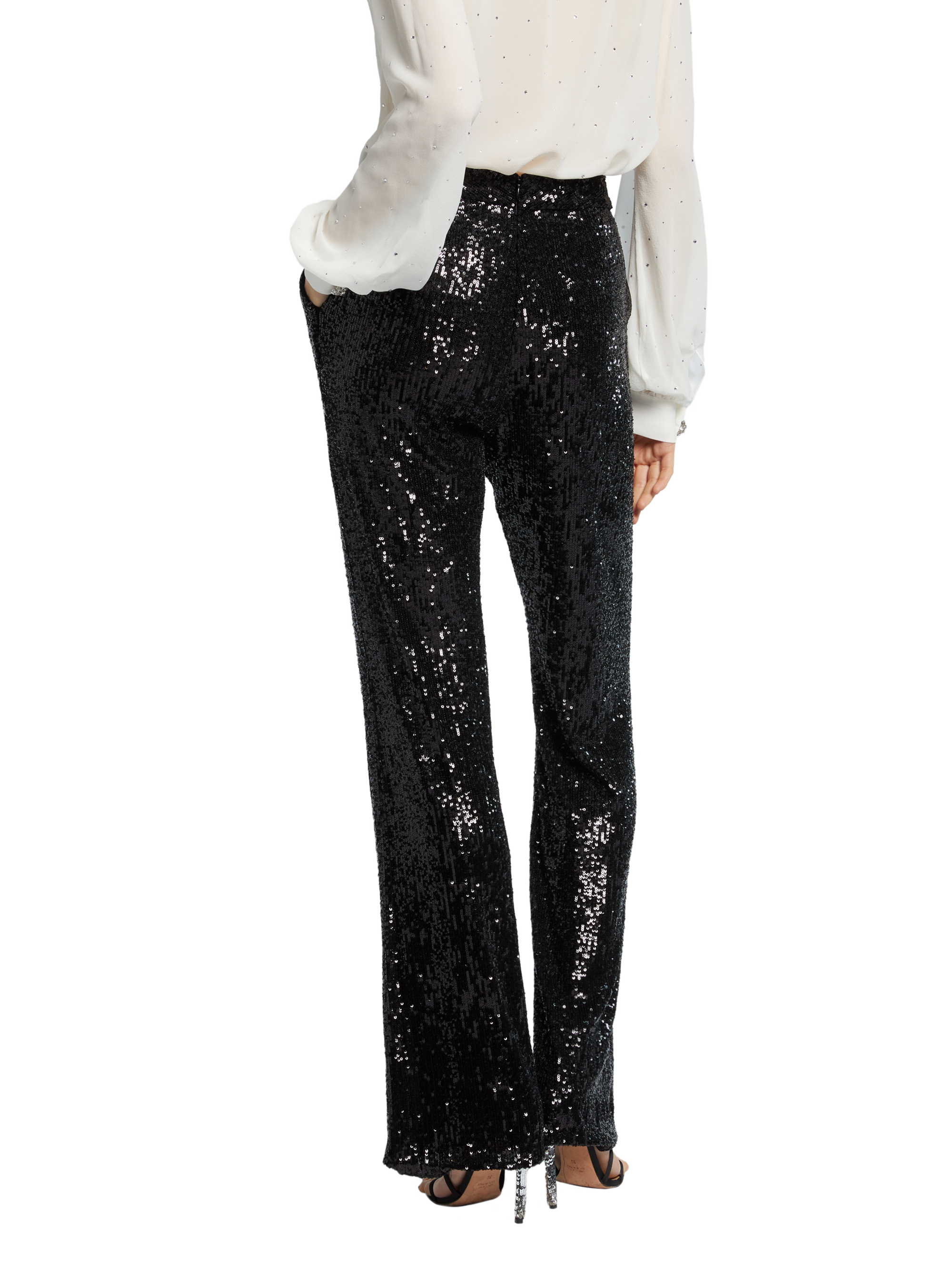 SEQUINS FLARE TROUSERS - Image 5