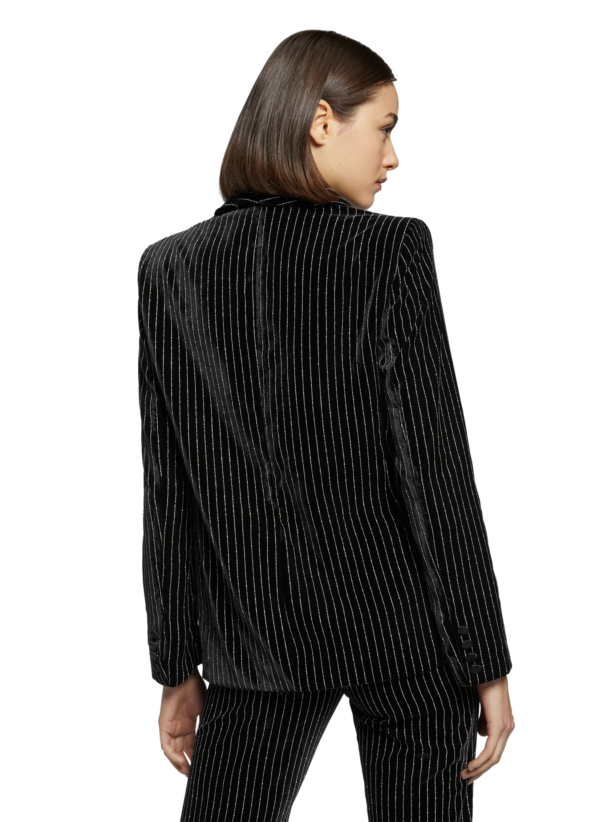 PINSTRIPE VELVET SMOKING BLAZER - Image 5