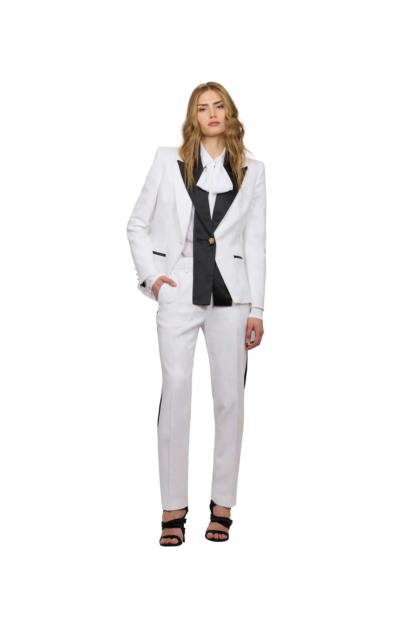 WHITE SLIM FIT BLAZER - Image 3