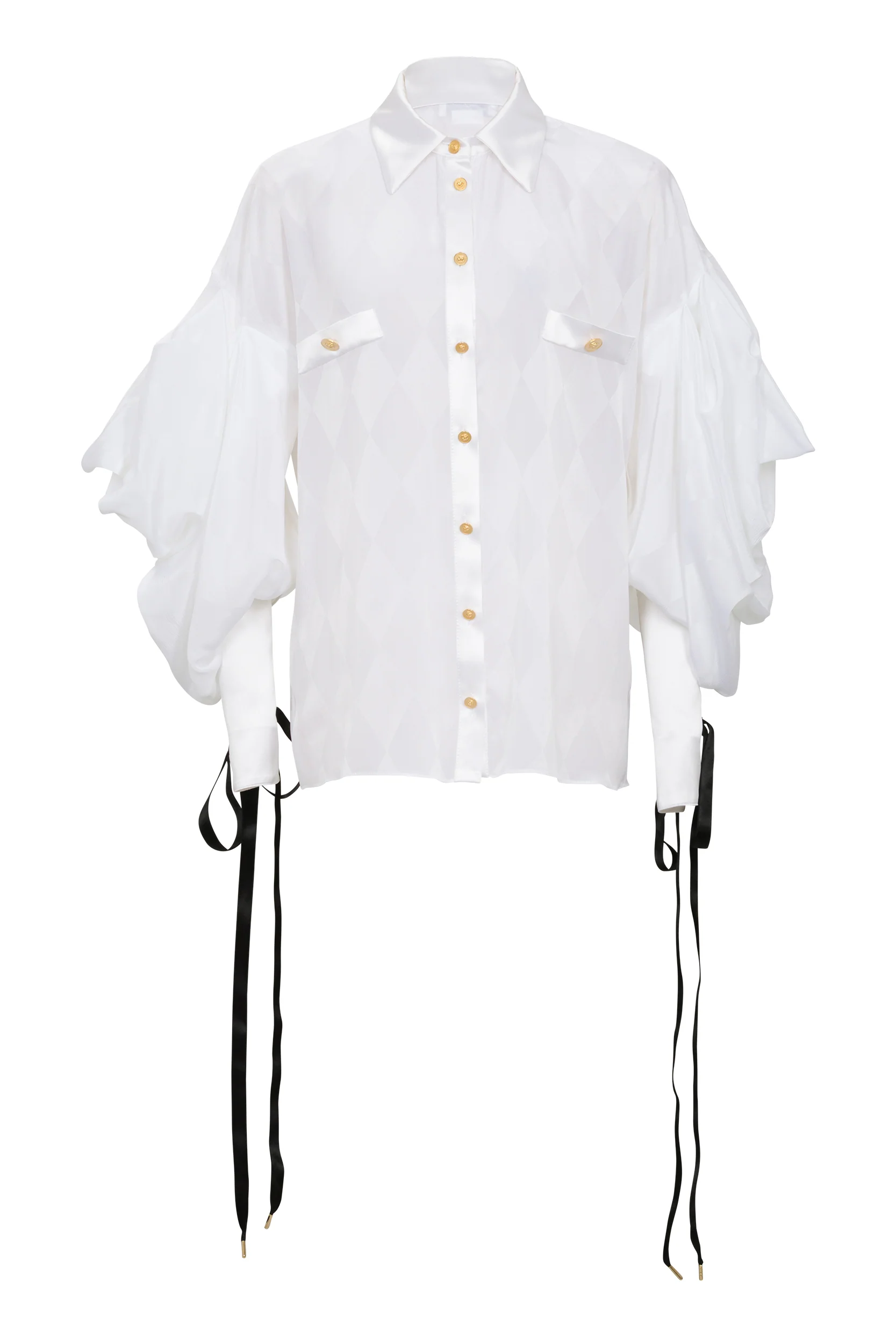 WHITE SHIRT IN DAMIER FABRIC - Image 6