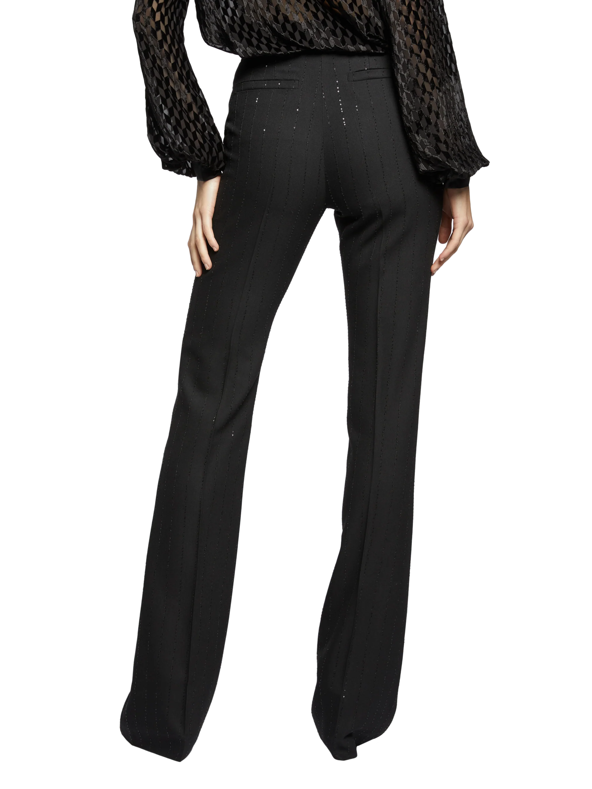 PINSTRIPE MICROSEQUINS FLARE PANTS - Image 5